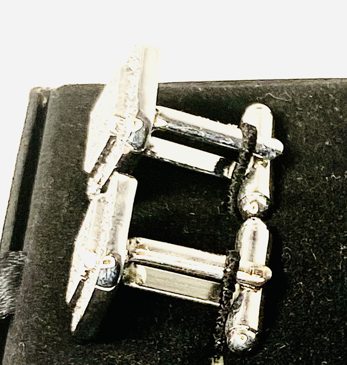 Men’s Silver Rhinestone Cuff Links