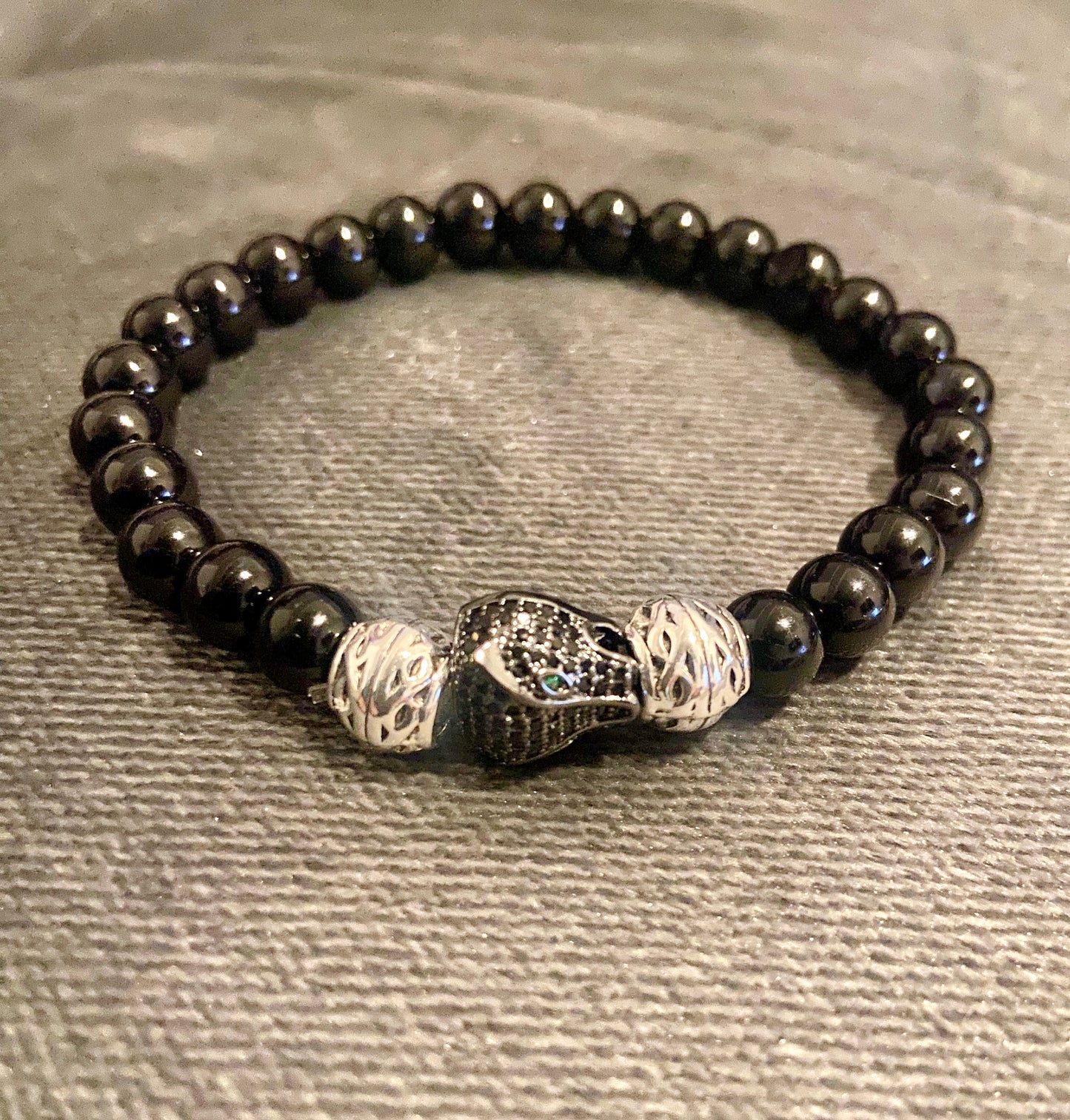 Men’s Custom Black Beaded Bracelet