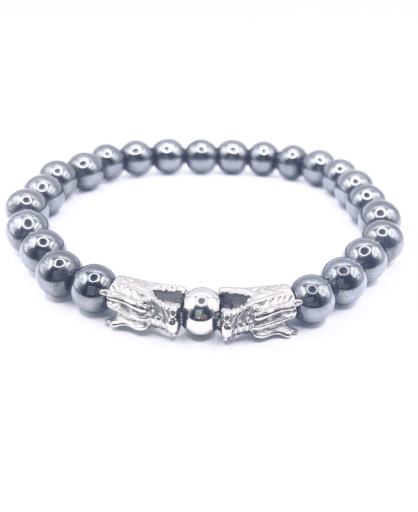 Men’s Hemitite/Silver Beaded Bracelet