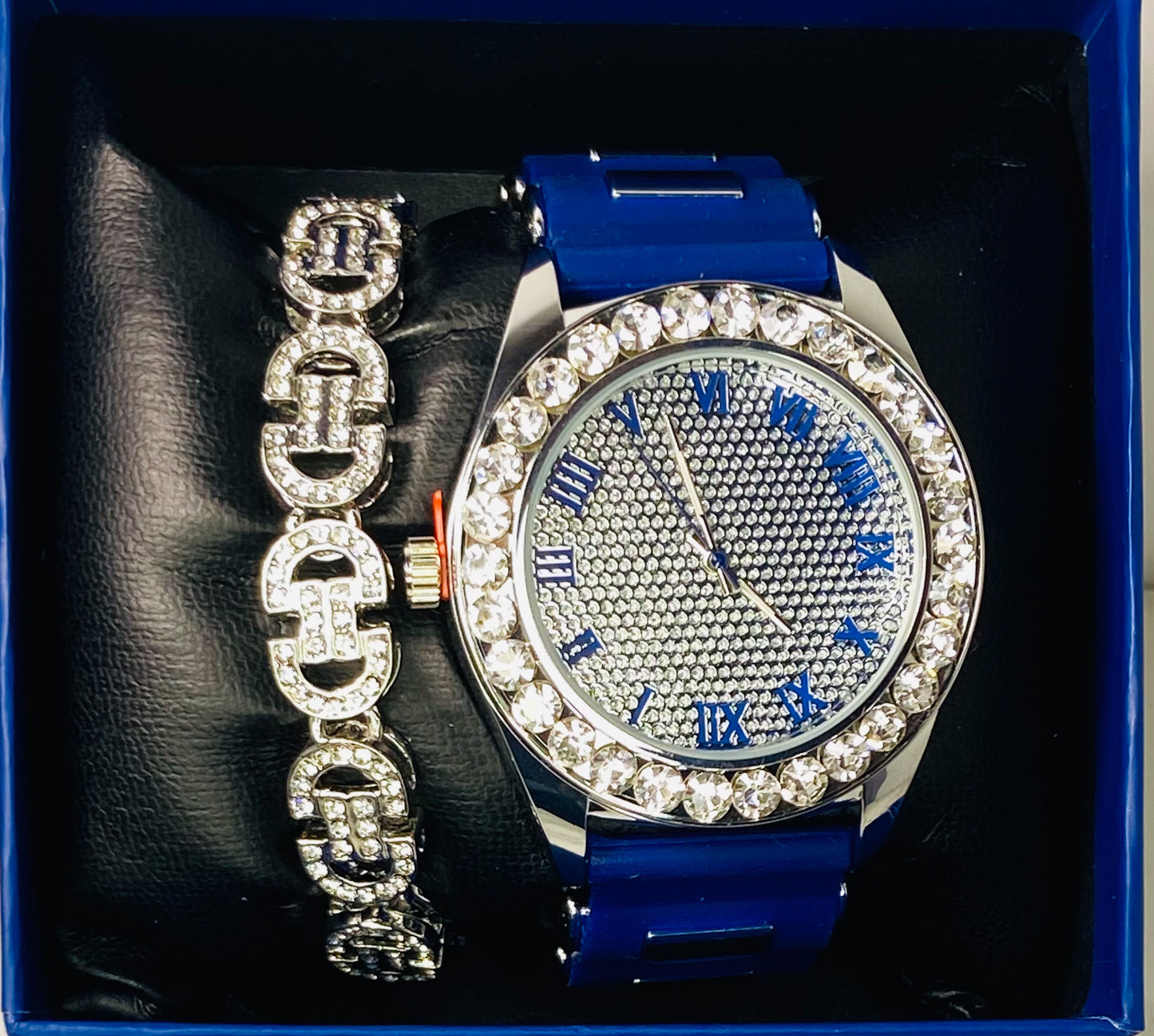 Men’s Blue & Silver Watch Set