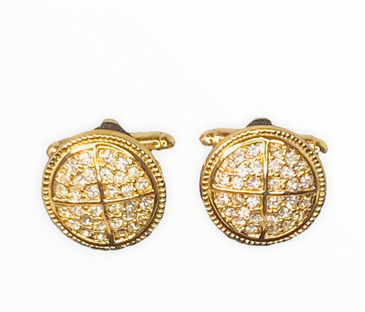 Men’s Gold Rhinestone Cuff Links