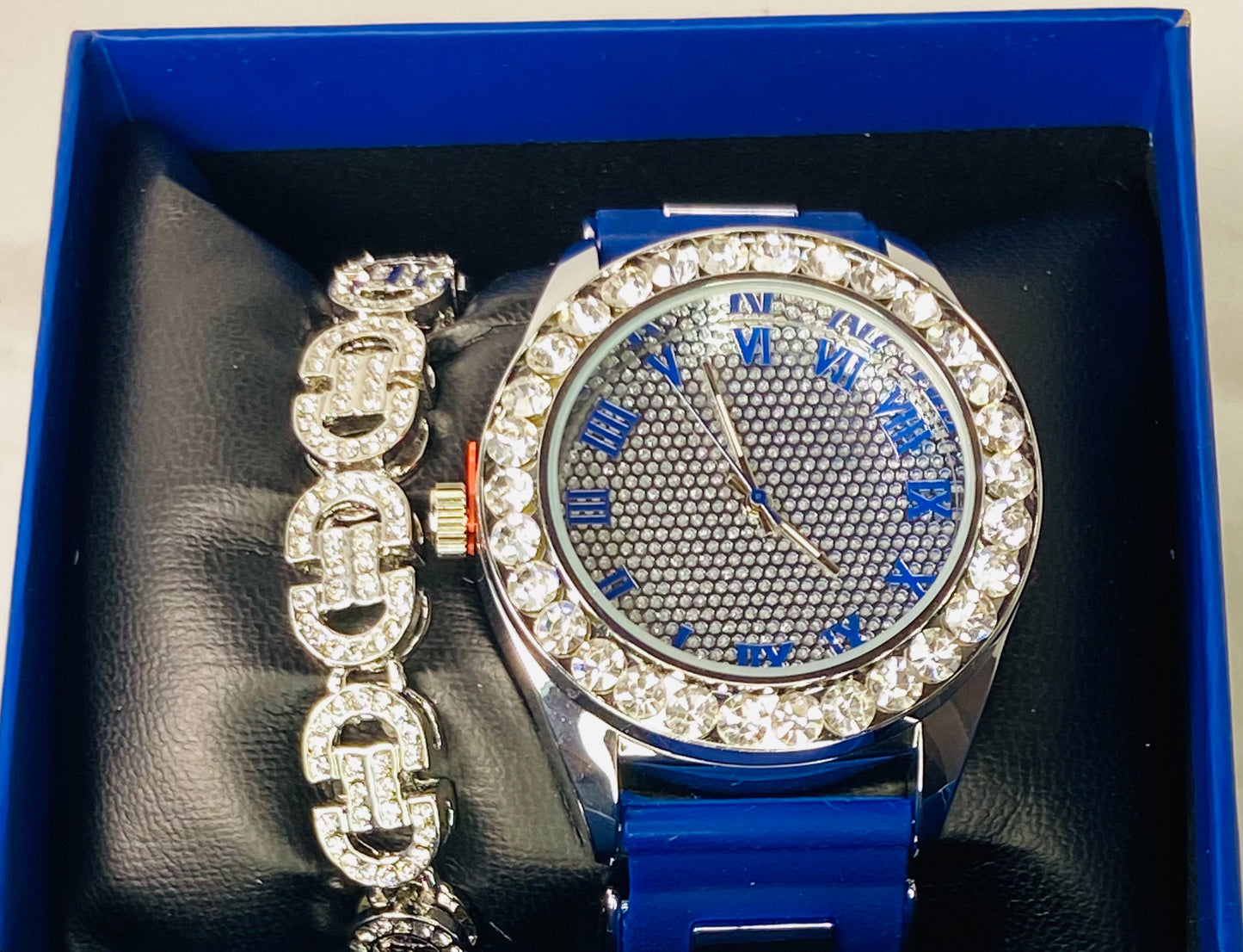 Men’s Blue & Silver Watch Set