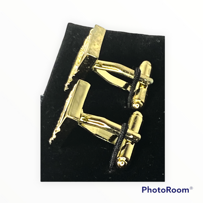 Men’s Gold & Rhinestone Cuff Links