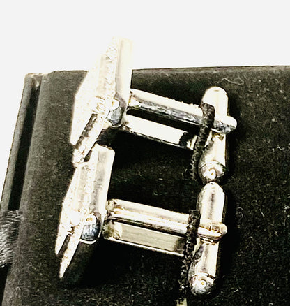 Men’s Silver Rhinestone Cuff Links