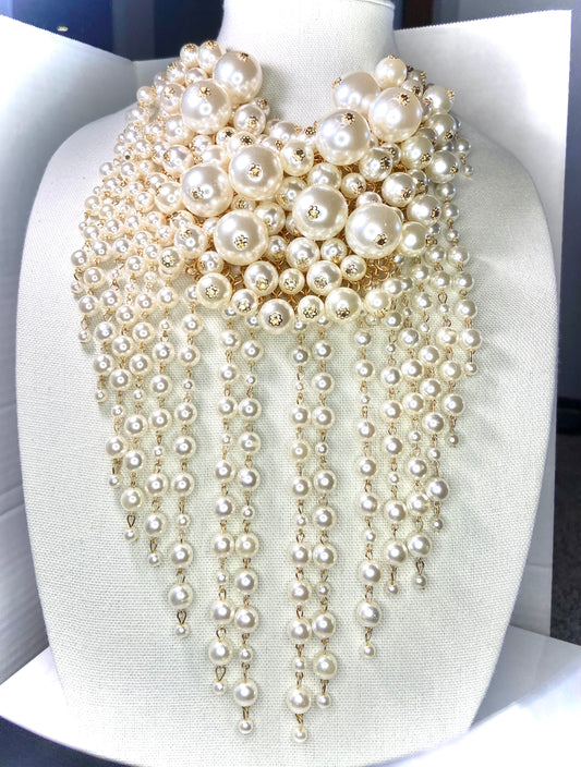 Pearl/Gold Necklace Set